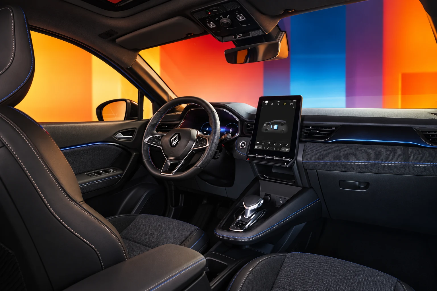 Interior del Renault Captur con la pantalla central vertical